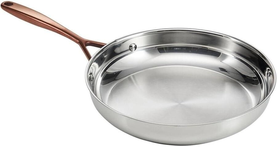 Koekenpan RVS Koken en bakken 3-laags bodem 24 cm Rosé Goud