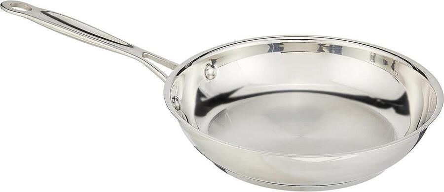 Koekenpan RVS Koken en Bakken Aluminium Ingekapselde Basis 20 cm Zilver