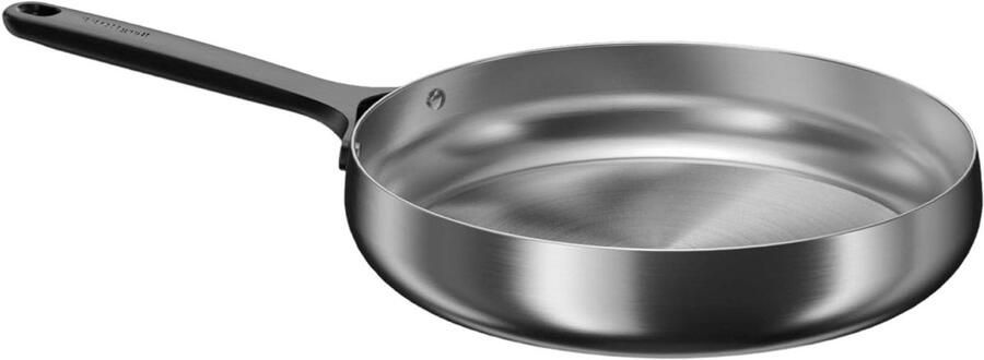 Koekenpan RVS Koken op inductie PFAS-vrij 28cm Smokey Black
