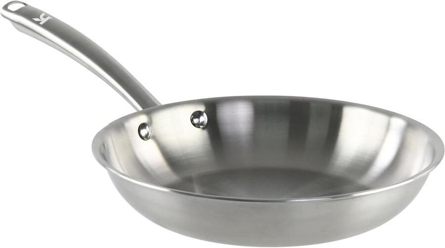 Koekenpan RVS Kookpan Gezond Koken Triply Materiaal Ø 24 cm Grijs