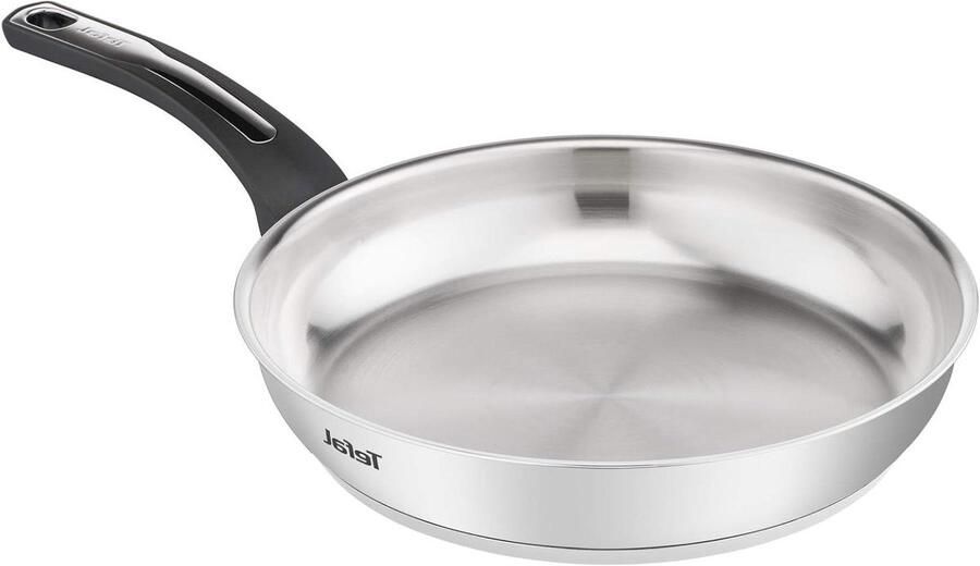 Koekenpan RVS Lekker Koken Gelijkmatige Warmte 28 cm Zilver