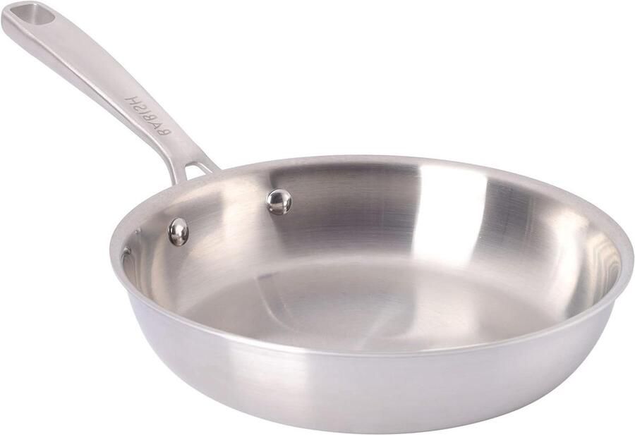 Koekenpan RVS Professioneel Koken Drievoudige Constructie 8 Inch Zilverkleurig