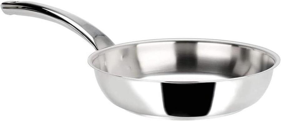 Koekenpan RVS Sissende pan Bakpan Koken en bakken Sandwichbodem 53 mm 20 cm Zilver