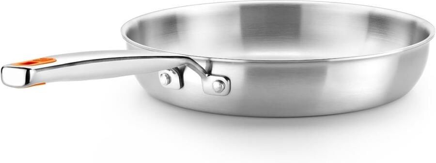 Koekenpan RVS Veelzijdig Koken Triply Bodem 20 cm Zilverkleurig