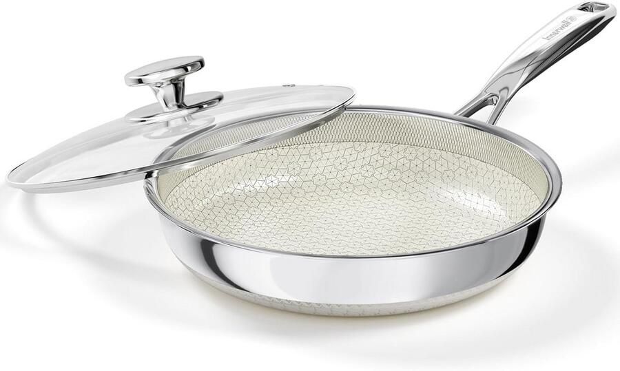 Koekenpan RVS Wit 26 cm Hoge Kwaliteit