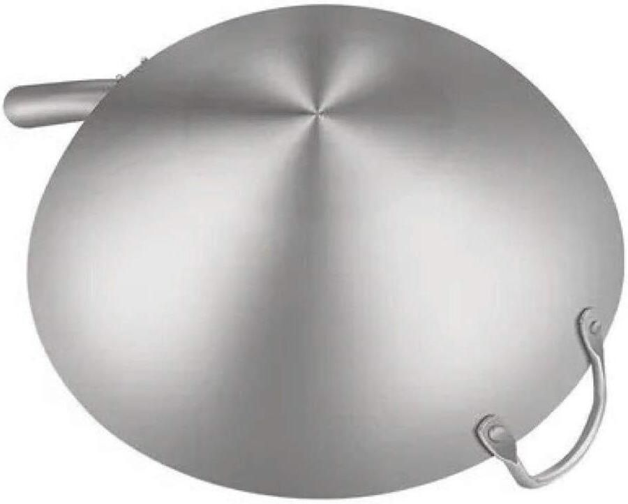 Koekenpan RVS Wokpan Multifunctioneel Thuis Koken Gelijkmatige Warmte 38 cm Zilver