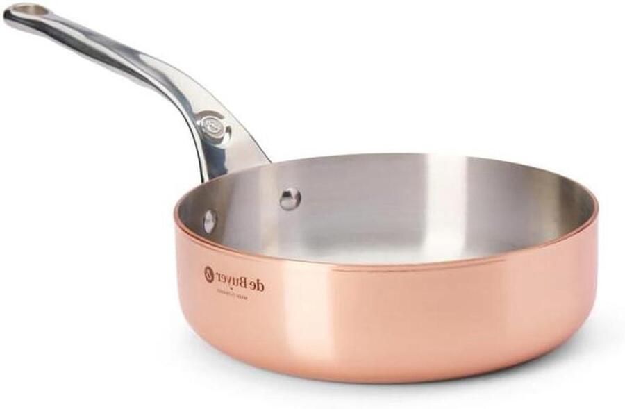Koekenpan Sauté Pan Koken op inductie Koper met staal 24 cm Bruin