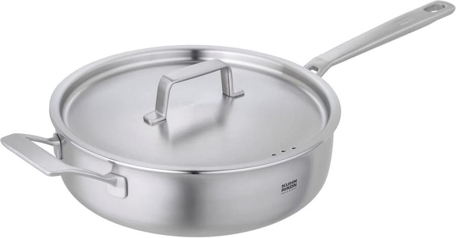 Koekenpan Sauté pan Snel koken 5-laags constructie 28 cm Zilver