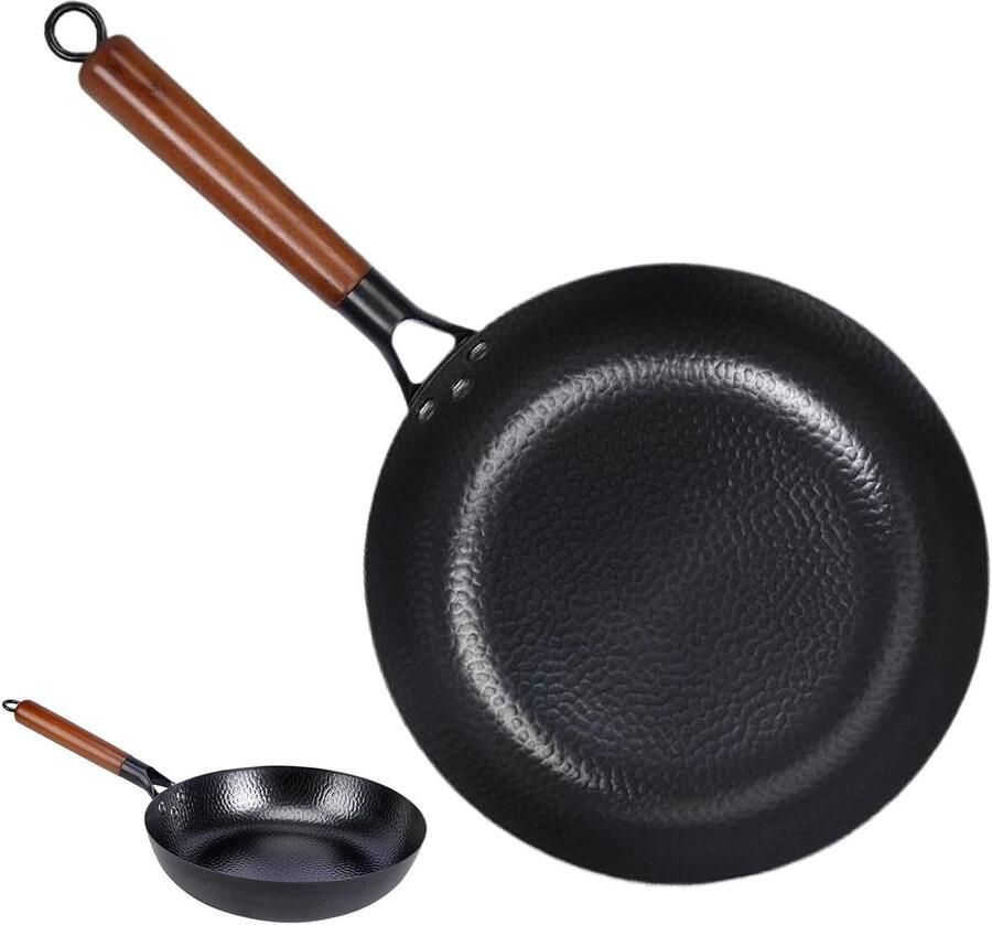 Koekenpan Sauteerpan braadpan Koken en bakken Gelijkmatige warmteverdeling 28 cm Zwart