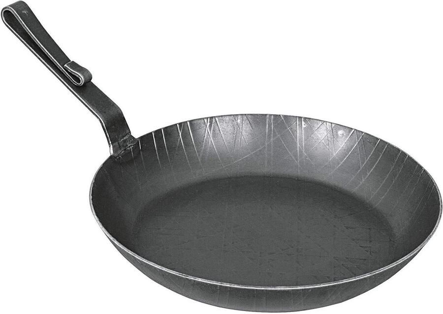 Koekenpan Smeedijzer Gietijzeren pan Lekker Koken Haakgreep 28 cm Zwart