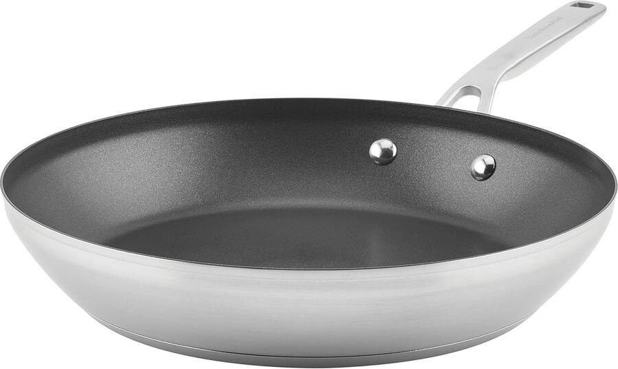 Koekenpan Snel Bakken Gelijkmatige Warmte 30 cm Zilver