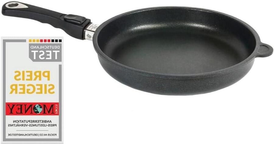 Koekenpan Gietijzeren pan Lekker Koken Lotan antiaanbaklaag 28 cm Zwart