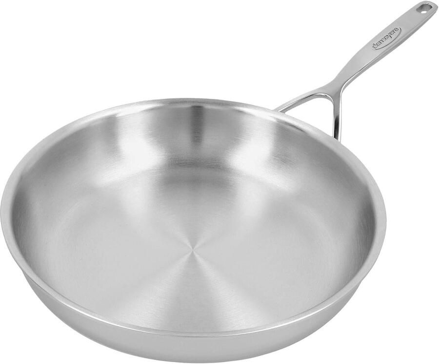 Koekenpan Staal Koekenpan Bakken en braden Roestvrij staal constructie 28 cm Zilverkleurig