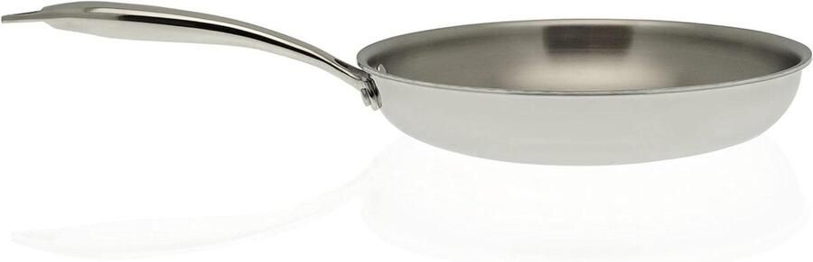 Koekenpan Staal Koekenpan Lekker Koken Tri-Ply Warmteverdeling 26 cm Zilver