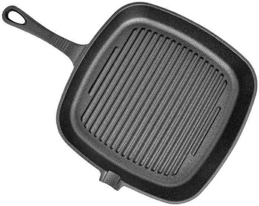Koekenpan Steak Snel Koken Antiaanbaklaag Platte Bodem Zwart
