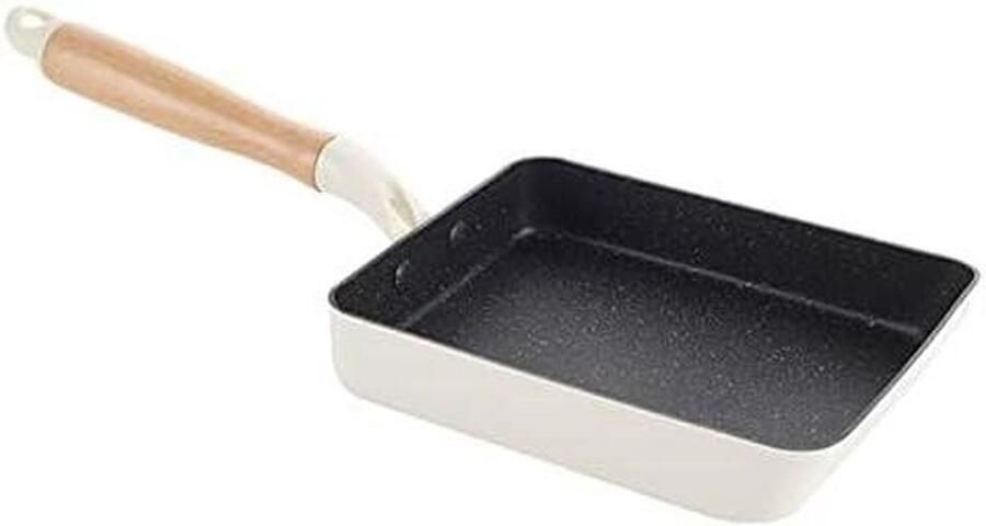 Koekenpan Steakpan Grillpan Lekker Koken Anti-aanbaklaag 18x13 cm Wit