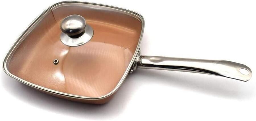 Koekenpan Steelpan Diep Maaltijden Bereiden Anti-aanbaklaag 25 cm Diameter Zwart