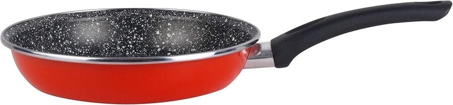 Koekenpan Steelpan Eten Bereiden Geëmailleerd Staal 26 cm Rood