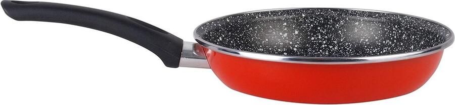 Koekenpan Steelpan Eten Bereiden Geëmailleerd Staal 26 cm Rood