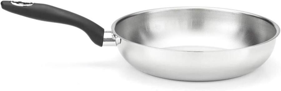 Koekenpan Steelpan Koekenpan Koken op Inductie Roestvrij Staal AISI 430 1.2 Liter Zilver