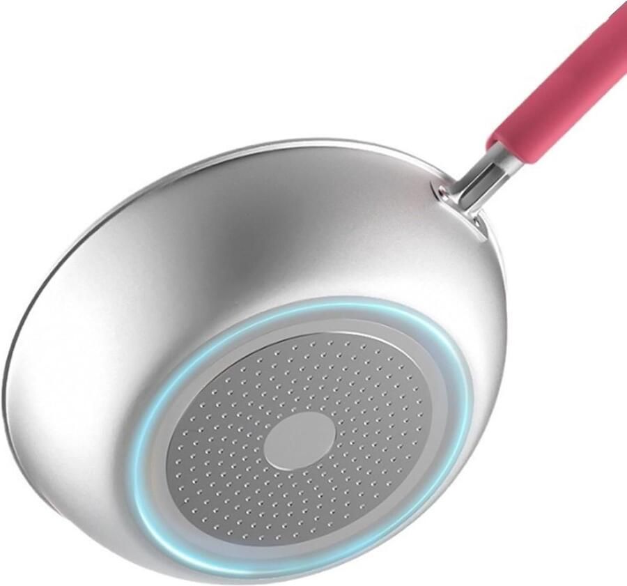 Koekenpan Steelpan Koekenpan met deksel Steak Bakken Universeel voor alle warmtebronnen 28 cm Roze