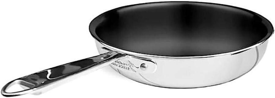 Koekenpan Steelpan Koken 3-laags constructie 24 cm Zilver