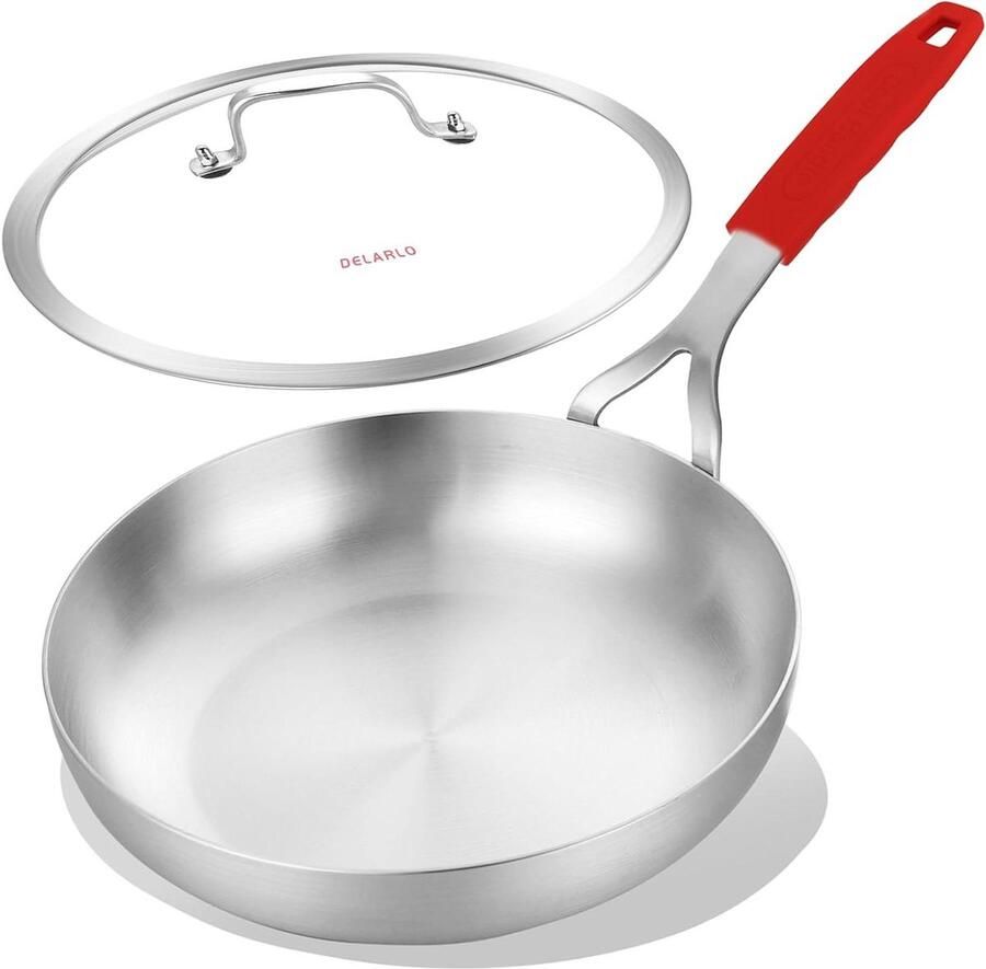 Koekenpan Steelpan Koken aanbraden Tri-Ply constructie 20 cm Zilver