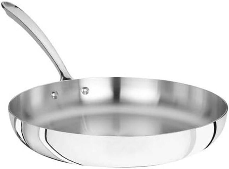 Koekenpan Steelpan Koken Aluinox 3mm dik 24 cm Zilver