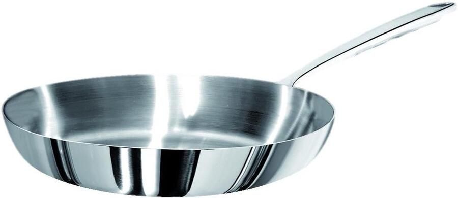 Koekenpan Steelpan Koken en braden Aluinox materiaal 24 cm Zilver