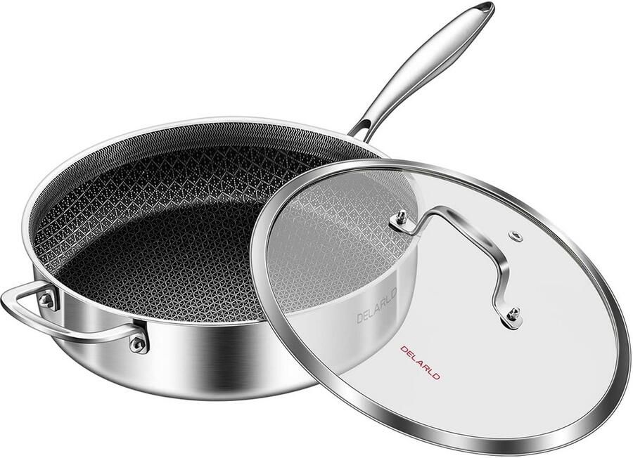 Koekenpan Steelpan Koken Tri-Ply Constructie 30 cm Zilver