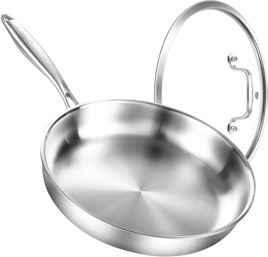 Koekenpan Steelpan Snel Koken Energie Besparend 20 cm Zilver