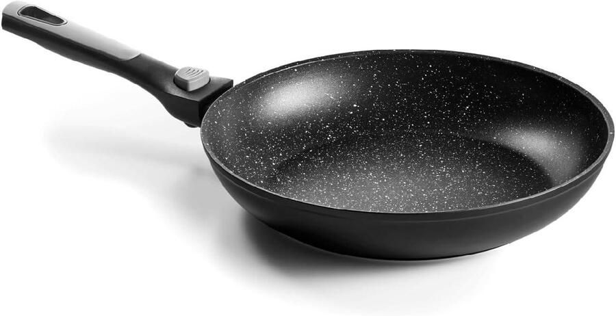 Koekenpan Steenlook Dagelijks Koken Afneembare Handgreep Ø28cm Zwart