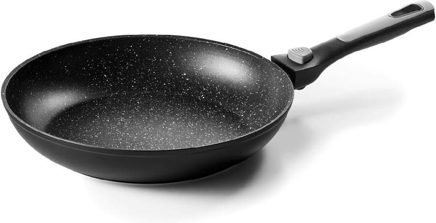 Koekenpan steenlook Koken en bakken Afneembare handgreep Ø28cm Zwart