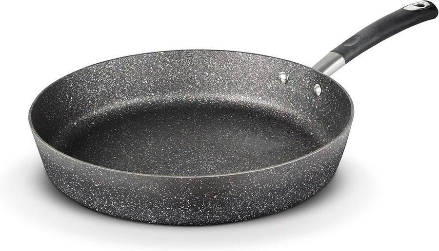 Koekenpan Steenpan Koeken Gezond Koken Zwarte Diamant Coating 32cm Zwart