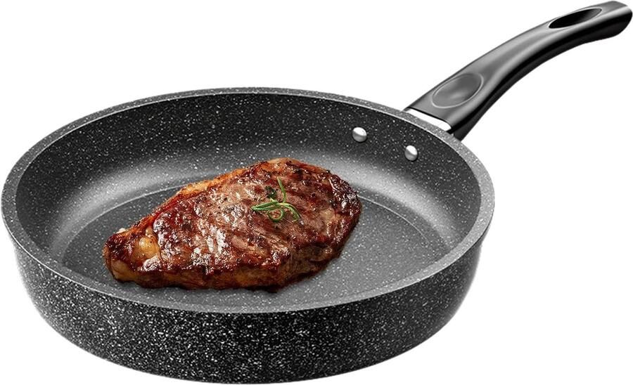Koekenpan Steenpan Koekenpan Dagelijks Koken Premium Non-stick Coating 25 cm Diameter Zwart