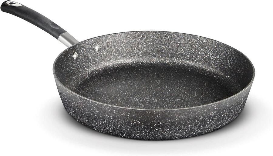 Koekenpan Steenpan Koekenpan Lekker Koken Zwarte Diamant Coating 32cm Zwart