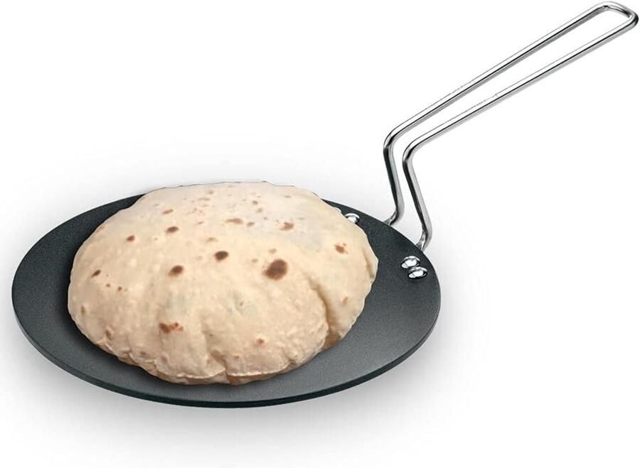 Koekenpan Tava pan Zuid-Indiase snacks Antiaanbak oppervlak 22 cm diameter Zwart