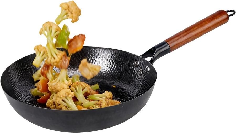 Koekenpannen Set Antiaanbak Sauteerpan Binnen en Buiten Koken Geoptimaliseerd Warmtebeheer 28 cm Diameter Zwart
