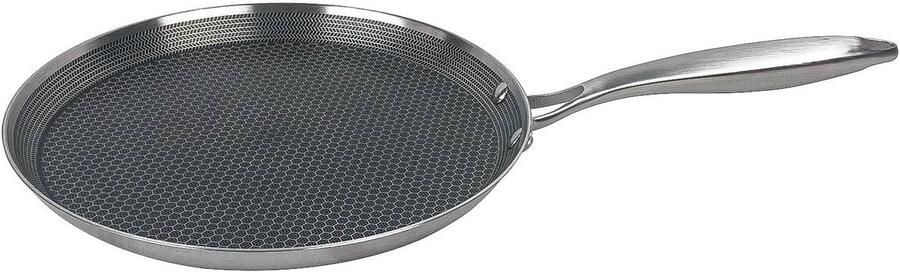 Koekenpan van roestvrij staal 28 cm inductie antiaanbak honingraatstructuur voor pannenkoeken en crêpes