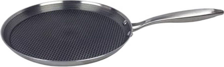 Koekenpan van RVS voor inductie 24 cm Met honingraatstructuur voor perfect koken