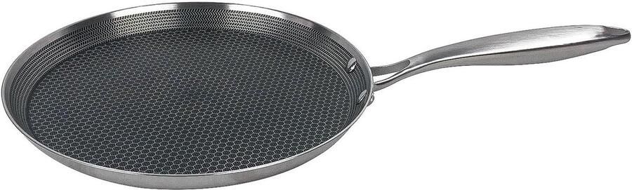 Koekenpan van RVS voor inductie 24 cm Met honingraatstructuur voor perfect koken