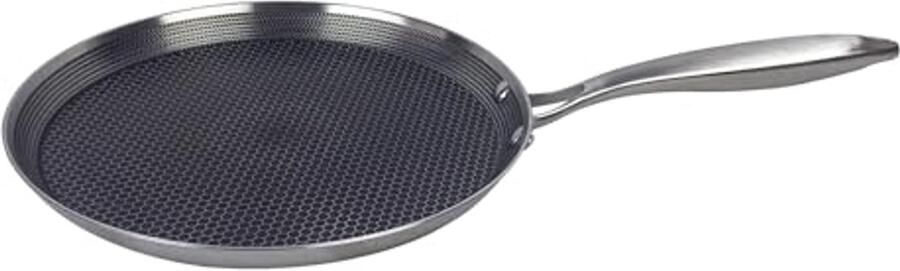 Koekenpan van RVS voor inductie 24 cm Met honingraatstructuur voor perfect koken