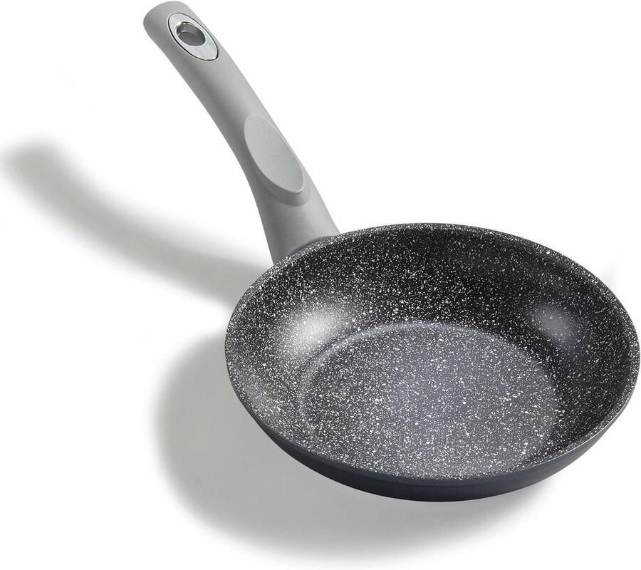 Koekenpan Vetarm Bakken Echte Steendeeltjes Coating 20 cm Zwart
