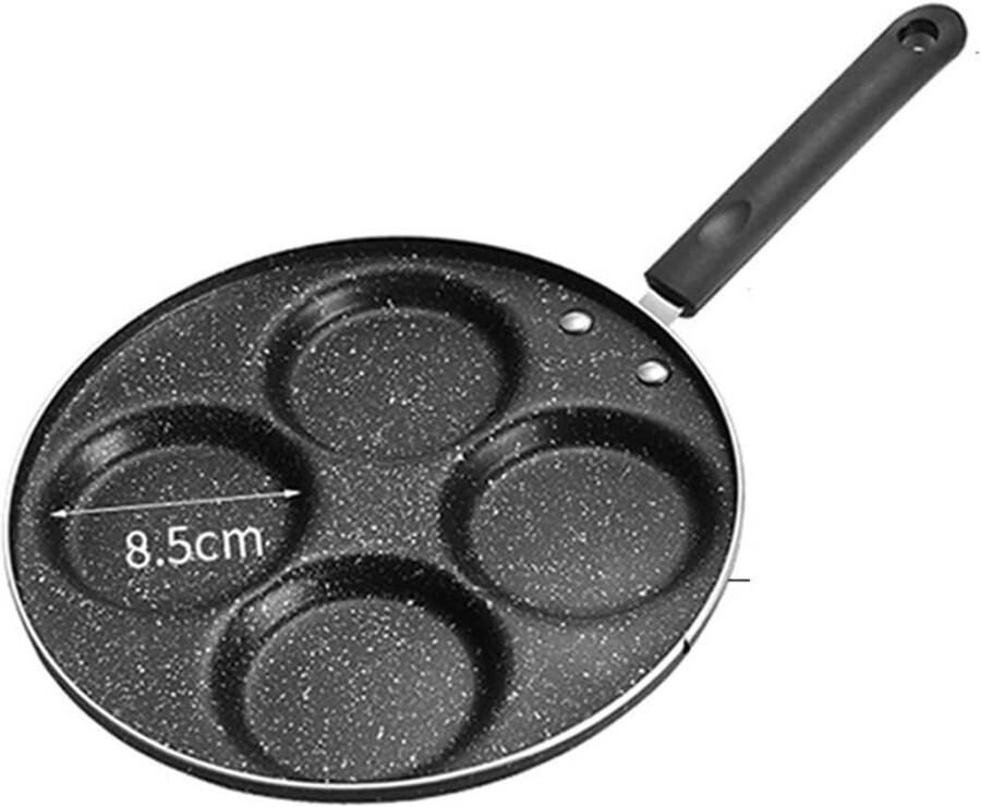 Koekenpan Vier Gaten Mini Pannenkoek Pan Ontbijt Maken Non-stick Coating Niet Gespecificeerd Zwart