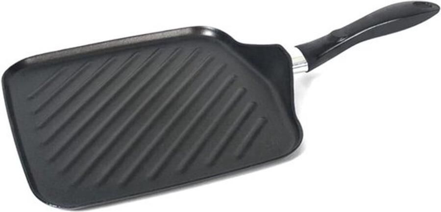 Koekenpan Vierkant Grillpan Koekenpan Lekker Grillen Dubbele Non-stick Laag 27 cm Zwart
