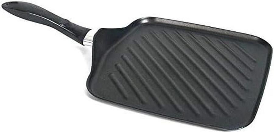 Koekenpan Vierkant Grillpan Koekenpan Lekker Grillen Dubbele Non-stick Laag 27 cm Zwart