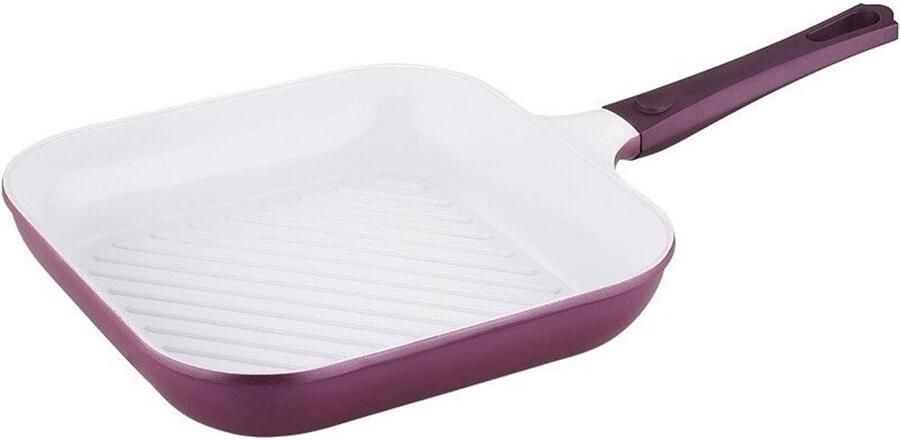 Koekenpan Vierkant Keramische Pan Gezond Bakken Antiaanbaklaag 28 cm Grijs
