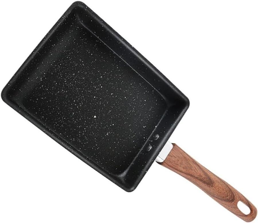 Koekenpan Vierkant Omeletpan Japanse Ontbijt Bakken Non-stick Coating 35.5 cm Zwart