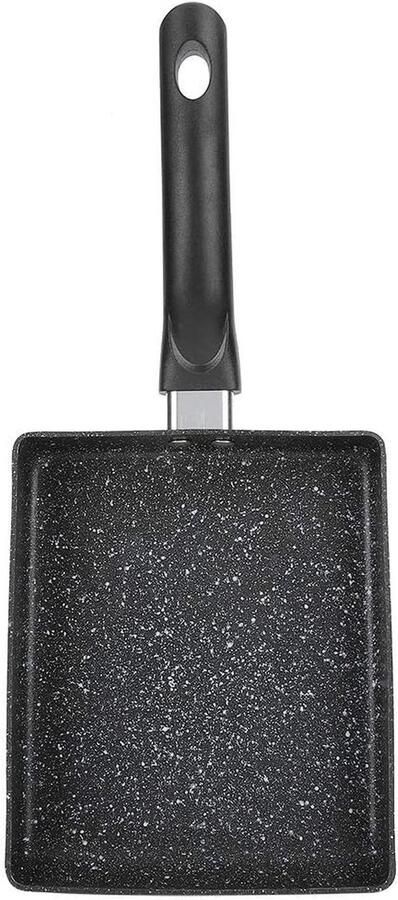 Koekenpan Vierkant Pannenkoekenpan Tortilla Ontbijt Maken Anti-aanbak Laag 36.5 x 14.2 cm Zwart