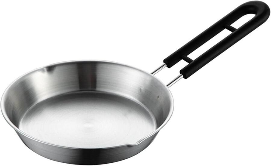Koekenpan Wok Ontbijt Bakken Roestvrij Staal 16 cm Zilverkleurig
